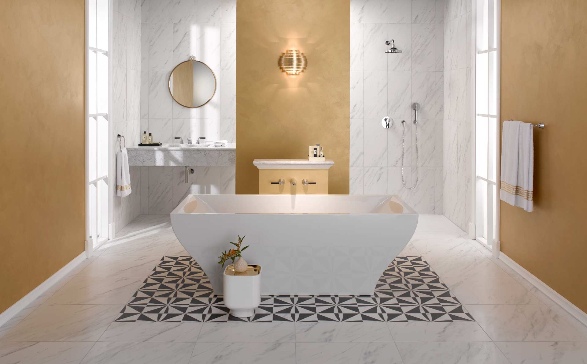 Luxus-Bad mit freistehender Badewanne